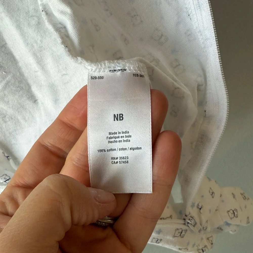 Carter’s Cotton Zip Teddy‎ Bear Footie Pajamas Newborn